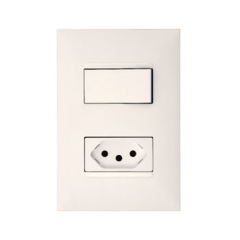 1 INTER SIMPLES + 1 TOMADA 2P+T 10A 4X2 BRANCA - PLUS+