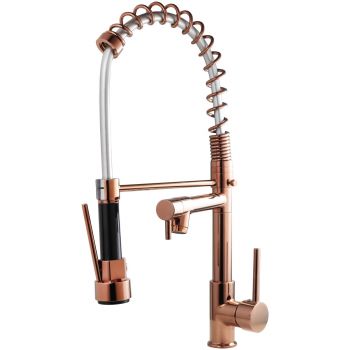47555 - (COBRE BRILHANTE) MISTURADOR MONOCOMANDO COZINHA BANCADA GOURMET COM BICA RETA 50CM