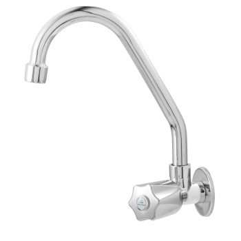 4358-C50 PEQ - TORNEIRA COZINHA PAREDE BICA MOVEL CANO ALTO VEDACAO NAO COMPRESSIVEL 1/4 VOLTA