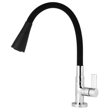 4287-C91 - TORN. COZINHA BANCADA FIT DUPLA FUNCAO COLOR PRETA VEDACAO NAO COMPRESSIVEL 1/4 VOLTA