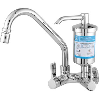 2374-C91 - TORN. COZINHA PAREDE FILTRO METAL VEDACAO NAO COMPRESSIVEL 1/4 VOLTA CANO 3/4 MOVEL