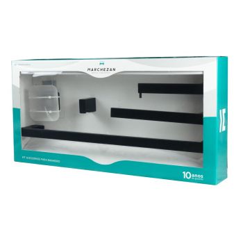 37000 (PF) - KIT ACESSORIOS P/ BANHEIRO SAFIRA EM METAL