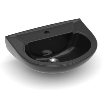 LAVATORIO PARA COLUNA 470X395 MM FABRICADO EM CERAMICA, SAVEIRO/AZALEA, CELITE, COR PRETO