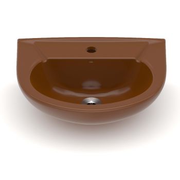 LAVATORIO PARA COLUNA 470X395 MM FABRICADO EM CERAMICA, SAVEIRO/AZALEA, CELITE, COR OCRE