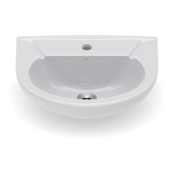 LAVATORIO PARA COLUNA 470X395 MM FABRICADO EM CERAMICA, SAVEIRO/AZALEA, CELITE, COR CINZA PRATA