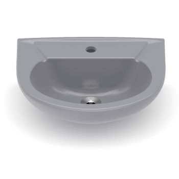 LAVATORIO PARA COLUNA 470X395 MM FABRICADO EM CERAMICA, SAVEIRO/AZALEA, CELITE, COR CINZA