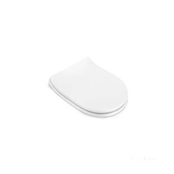ASSENTO SANITARIO ORIGINAL COM QUEDA AMORTECIDA, FABRICADO EM RESINA TERMOFIXA, INSPIRA ROUND, MARCA ROCA, COR BRANCO