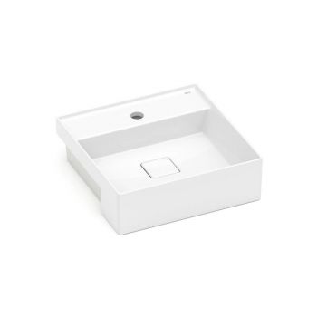 CUBA DE SEMI ENCAIXE 400X400 MM, COM MESA PARA METAL, ROCA, T10, TERRA, COR BRANCO