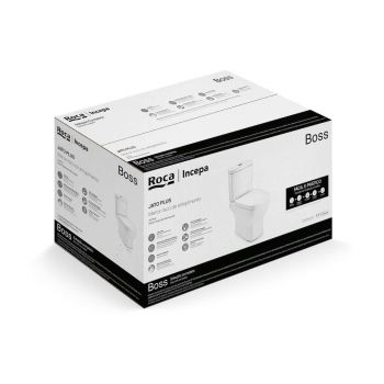 VASO SANITÁRIO BOSS BRANCO COM ASSENTO,CAIXA ACOPLADA E ITENS DE MONTAGEM: ANEL, FLEXÍVEL, PARAFUSO, BUCHA E ARRUELA