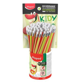 LAPIS GRAFITE HB KIDY LEARN GRIP COM BORRACHA POTE X 72