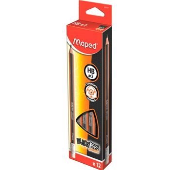 LAPIS GRAFITE HB BLACKPEPS COM BORRACHA CAIXA X 12 GROSA