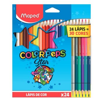 LAPIS DE COR COLORPEPS STAR 24 UNIDADES E 30 CORES