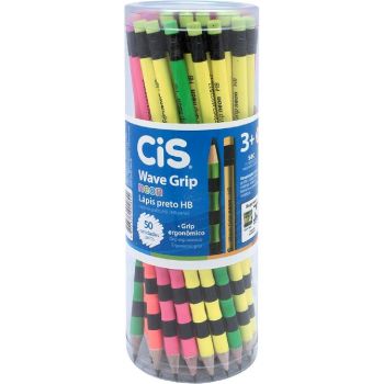 LAPIS PRETO WAVE GRIP NEON HB POTE C/50